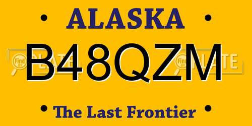 B48QZM Alaska License Plate