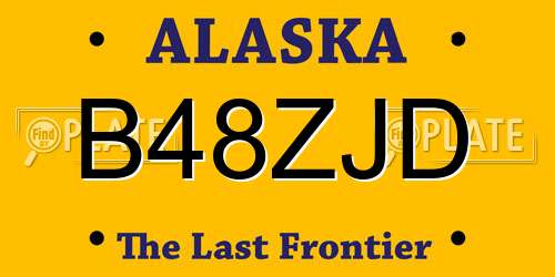 B48ZJD Alaska License Plate