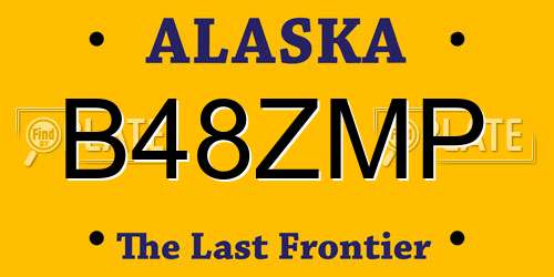 B48ZMP Alaska License Plate