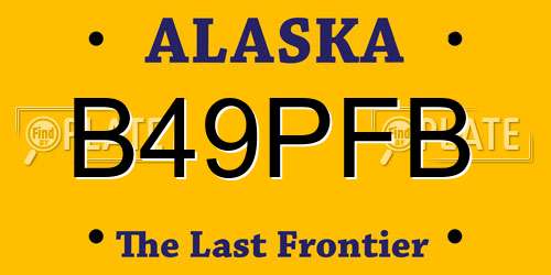 B49PFB Alaska License Plate