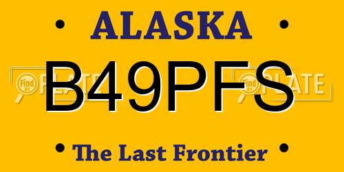 B49PFS Alaska License Plate