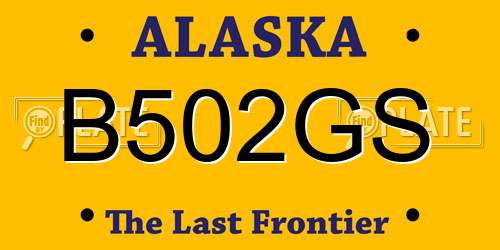 B502GS Alaska License Plate
