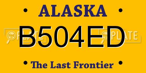 B504ED Alaska License Plate