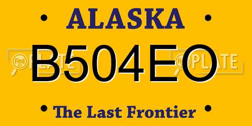 B504EO Alaska License Plate