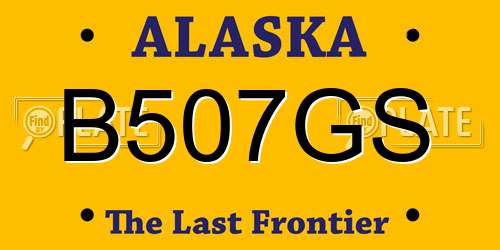 B507GS Alaska License Plate