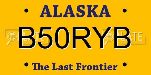 B50RYB Alaska License Plate