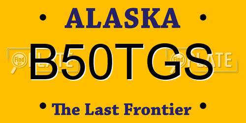 B50TGS Alaska License Plate