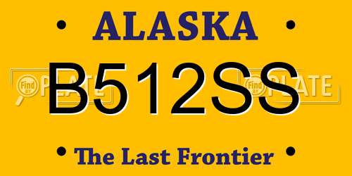 B512SS Alaska License Plate