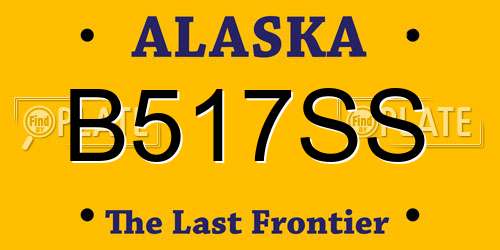 B517SS Alaska License Plate