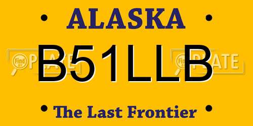 B51LLB Alaska License Plate
