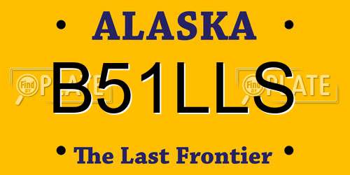 B51LLS Alaska License Plate