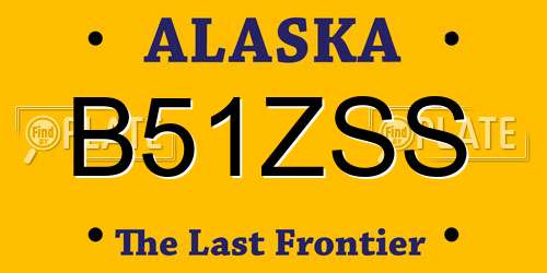 B51ZSS Alaska License Plate