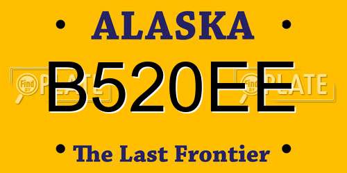 B520EE Alaska License Plate