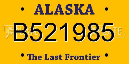 B521985 Alaska License Plate