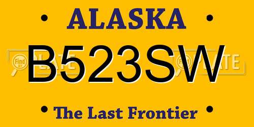 B523SW Alaska License Plate