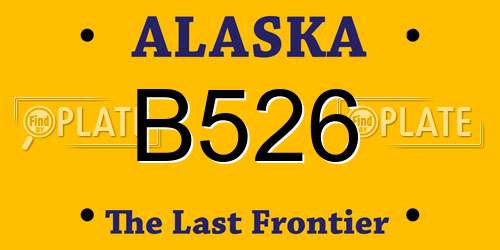 B526 Alaska License Plate
