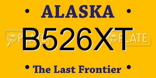 B526XT Alaska License Plate
