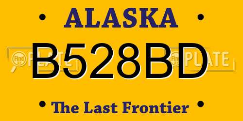 B528BD Alaska License Plate