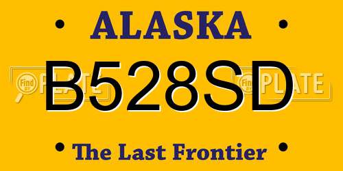 B528SD Alaska License Plate