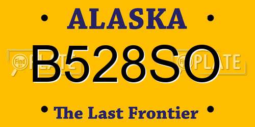 B528SO Alaska License Plate