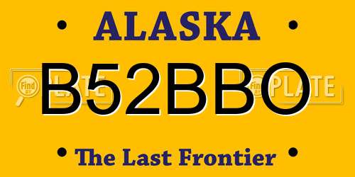 B52BBO Alaska License Plate