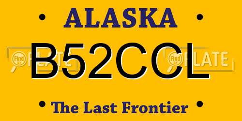 B52CCL Alaska License Plate