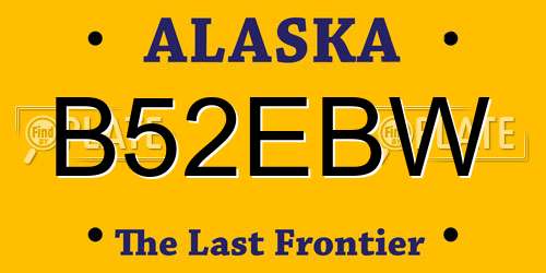 B52EBW Alaska License Plate