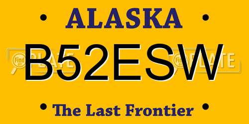 B52ESW Alaska License Plate