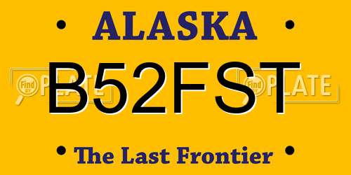 B52FST Alaska License Plate