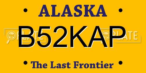 B52KAP Alaska License Plate