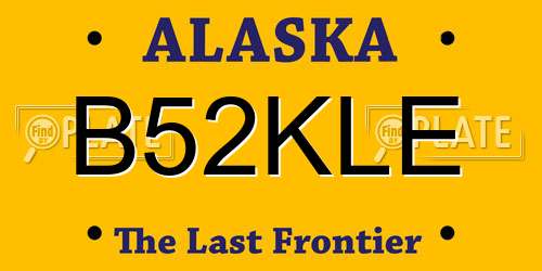 B52KLE Alaska License Plate