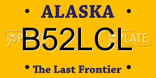 B52LCL Alaska License Plate