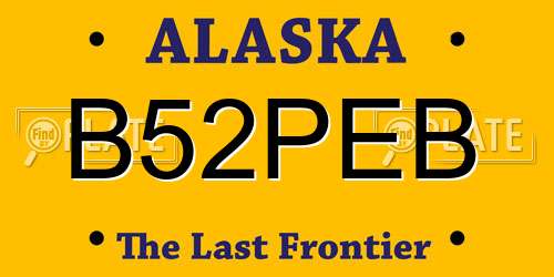 B52PEB Alaska License Plate