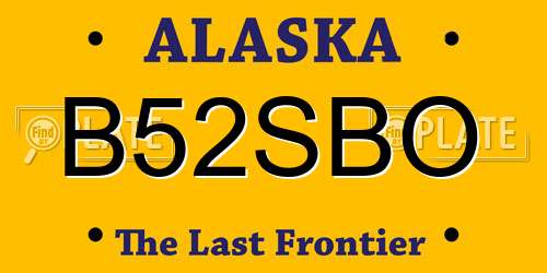 B52SBO Alaska License Plate