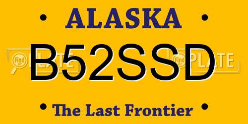 B52SSD Alaska License Plate