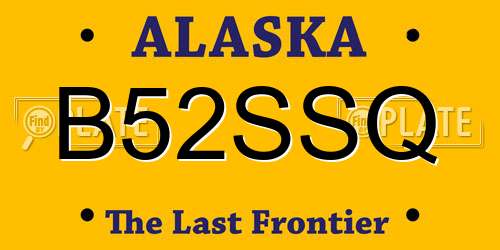 B52SSQ Alaska License Plate