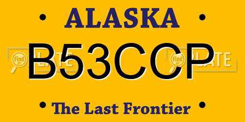 B53CCP Alaska License Plate