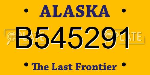 B545291 Alaska License Plate
