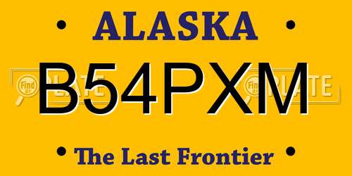 B54PXM Alaska License Plate