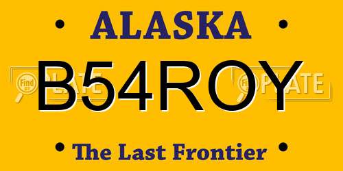 B54ROY Alaska License Plate