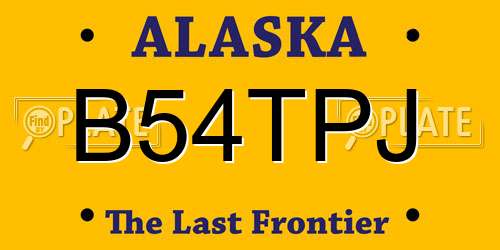 B54TPJ Alaska License Plate