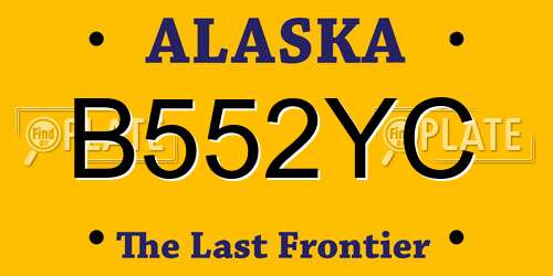 B552YC Alaska License Plate