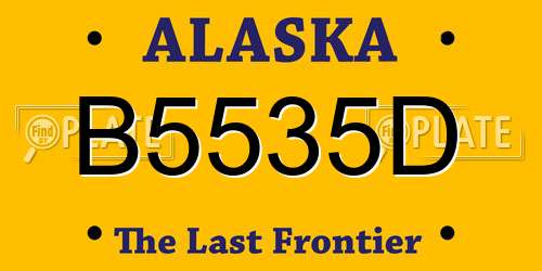 B5535D Alaska License Plate