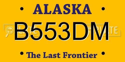 B553DM Alaska License Plate