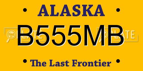 B555MB Alaska License Plate