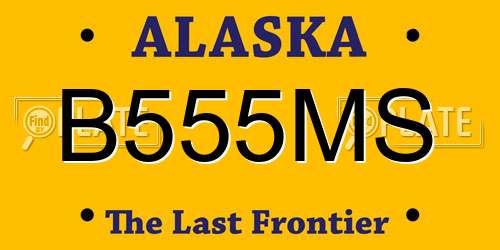 B555MS Alaska License Plate