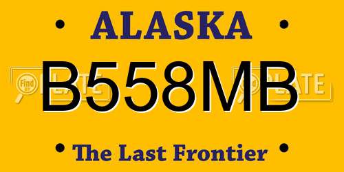B558MB Alaska License Plate