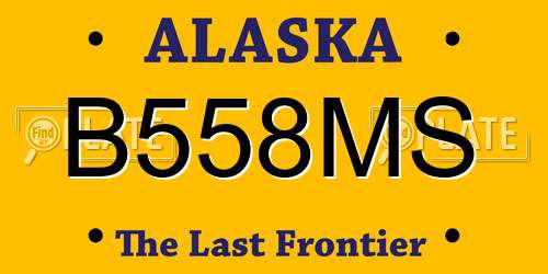 B558MS Alaska License Plate