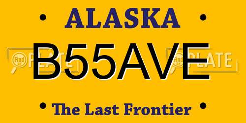 B55AVE Alaska License Plate