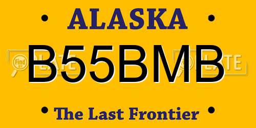 B55BMB Alaska License Plate
